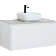 Тумба подвесная со столешницей Aquanet Nova Lite 100 см 242580 (1 ящик) белый, Цвет фасада: белый - фото 