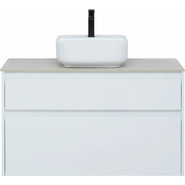 Тумба подвесная со столешницей Aquanet Nova Lite 100 см 242581 (2 ящика) белый, Цвет фасада: белый - фото 4