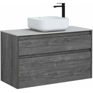 Тумба подвесная со столешницей Aquanet Nova Lite 100 см 242582 (2 ящика) дуб рошелье, Цвет фасада: дуб рошелье - фото 