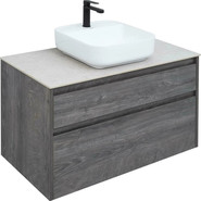 Тумба подвесная со столешницей Aquanet Nova Lite 100 см 242582 (2 ящика) дуб рошелье, Цвет фасада: дуб рошелье - фото 3