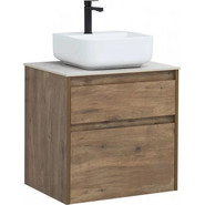 Тумба подвесная со столешницей Aquanet Nova Lite 60 см 249512 (2 ящика) дуб рустикальный, Цвет фасада: тёмное дерево - фото 6