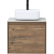 Тумба подвесная со столешницей Aquanet Nova Lite 60 см 249511 (1 ящик) дуб рустикальный, Цвет фасада: тёмное дерево - фото 3