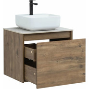 Тумба подвесная со столешницей Aquanet Nova Lite 60 см 249511 (1 ящик) дуб рустикальный, Цвет фасада: тёмное дерево - фото 4