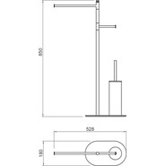 Стойка с держателем и ёршиком Timo Saona 13085/03, цвет чёрный - фото 2