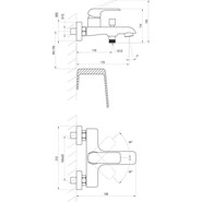 Смеситель для ванны Ravak Flat - FL 022.20/150 X070175, чёрный матовый - фото 4