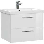 Тумба подвесная с раковиной Cersanit Lara 60 см 64133, 2 ящика, белый - фото 