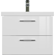 Тумба подвесная с раковиной Cersanit Lara 60 см 64133, 2 ящика, белый - фото 5