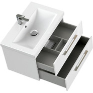 Тумба подвесная с раковиной Cersanit Lara 70 см 64135, 2 ящика, белый - фото 6