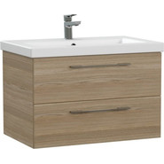 Тумба подвесная с раковиной Cersanit Lara 70 см 64136, орех - фото 