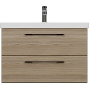 Тумба подвесная с раковиной Cersanit Lara 70 см 64136, орех - фото 4