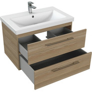 Тумба подвесная с раковиной Cersanit Lara 70 см 64136, орех - фото 5