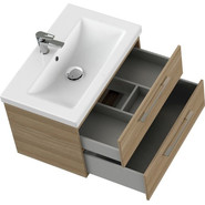 Тумба подвесная с раковиной Cersanit Lara 70 см 64136, орех - фото 6
