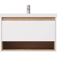 Тумба подвесная с раковиной Mirsant Scandy 80 см, белый - фото 