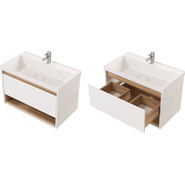 Тумба подвесная с раковиной Mirsant Scandy 80 см, белый - фото 3