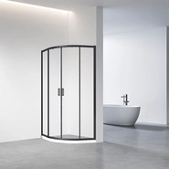 Душевое ограждение Veconi Rovigo 90 см RV01B-90-01-C7, чёрный/прозрачное - фото 2