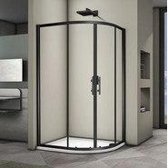 Душевое ограждение Veconi Rovigo 100x80 см RV08B-10080-01-C3, чёрный/прозрачное - фото 