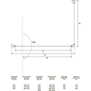 Душевое ограждение Veconi Rovigo 90x90 см RV033B-9090-01-C7, чёрный/прозрачное - фото 3
