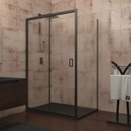 Душевое ограждение Veconi Rovigo 120x110 см RV046B-120110-01-C5, чёрный/прозрачное - фото 