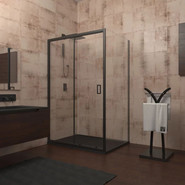 Душевое ограждение Veconi Rovigo 120x110 см RV046B-120110-01-C5, чёрный/прозрачное - фото 2