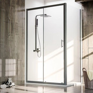 Душевое ограждение Veconi Rovigo 150x100 см RV072B-150100-01-C4, чёрный/прозрачное - фото 2