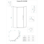 Душевое ограждение Veconi Rovigo 90x90 см RV35-90-01-C7, хром/прозрачное - фото 3