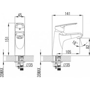 Смеситель для раковины Azario Tavira AZ-WKE168040C - фото 3