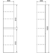 Пенал подвесной Azario Мила 40 см CS00080413, универсальный, белый матовый - фото 3