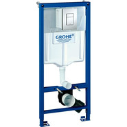 Инсталляция с подвесным унитазом комплект: Grohe Rapid SL 38772001 с подвесным безободковым унитазом Azario Grado AZ-0046 SP сиденье микролифт, крепление, кнопка смыва хром, Цвет производителя: хром - фото 3