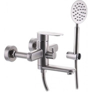 Смеситель для ванны Mixxus Eva CR0448 с душевым гарнитуром, нержавеющая сталь - фото 