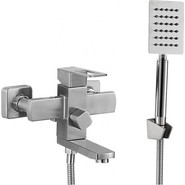 Смеситель для ванны Mixxus Fit SS0406 с душевым гарнитуром, нержавеющая сталь - фото 