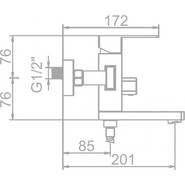 Смеситель для ванны Mixxus Fit SS0406 с душевым гарнитуром, нержавеющая сталь - фото 2