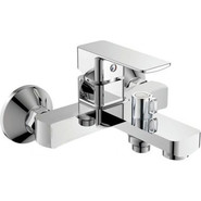 Смеситель для ванны Mixxus Kub CR0443 с душевым гарнитуром, нержавеющая сталь - фото 