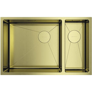 Мойка кухонная Omoikiri Taki 69-2-U/IF SIDE LG-L (4997051) 1,2 мм, светлое золото, Цвет производителя: светлое золото - фото 