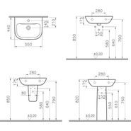 Раковина подвесная Vitra S20 55 см 5502B003-0001 - фото 5
