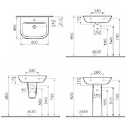 Раковина подвесная Vitra S20 60 см 5503B003-0001 - фото 4