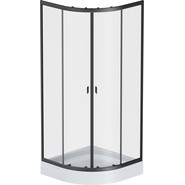 Душевое ограждение Am.Pm X-Joy Twin Slide 80x80 см W88G-205-080BT64, черный/прозрачное - фото 