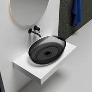 Раковина-чаша прозрачная Abber Kristall 60 см AT2801Onyx, черный - фото 2