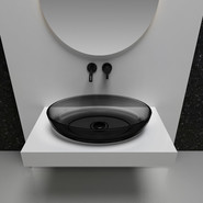 Раковина-чаша прозрачная Abber Kristall 60 см AT2801Onyx, черный - фото 3