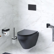 Унитаз подвесной Am.Pm Spirit V2.0 FlashClean C701700MBSC с сиденьем микролифт, черный матовый - фото 3