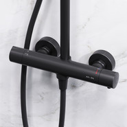 Душевая стойка c термостатом Am.Pm Like F0780422, черный, Цвет производителя: чёрный - фото 4