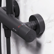 Душевая стойка c термостатом Am.Pm Like F0780422, черный, Цвет производителя: чёрный - фото 6