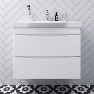 Тумба подвесная с раковиной Am.Pm Like 80 см M80FHX0802WG, белый глянцевый - фото 2