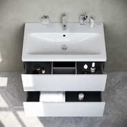 Тумба подвесная с раковиной Am.Pm Gem 75 см M90FHX07522WG, белый глянец, Цвет фасада: белый глянцевый - фото 3