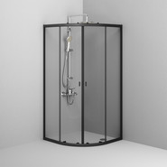 Душевое ограждение Am.Pm X-Joy Twin Slide 90x90 см W88G-205-090BT64, черный/прозрачное - фото 4