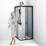 Душевое ограждение Am.Pm Gem 100х80 см W90G-404-100280-BT, чёрный/прозрачное - фото 6
