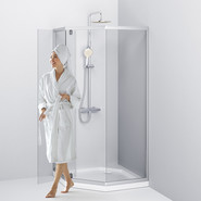 Душевое ограждение Am.Pm Gem 90x90 см W90G-405-090MT, хром/прозрачное - фото 6