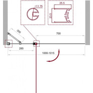 Шторка для ванны BelBagno 100 см UNO-V-11-100/150-C-NERO, черный/прозрачное - фото 3