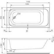 Ванна акриловая Santek Ламма 170x80 см 1.WH50.1.763, Размер - мм: 1700х800 - фото 3
