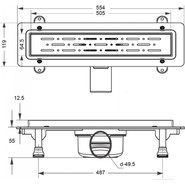 Трап Loranto Prime Line 50 см 4023.0Y050K.050.1, хром (под плитку), Цвет производителя: хром, Размер трапа: 500 - фото 2