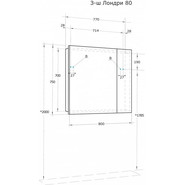 Зеркало-шкаф Акватон Лондри 80 см 1A267202LH010 - фото 4